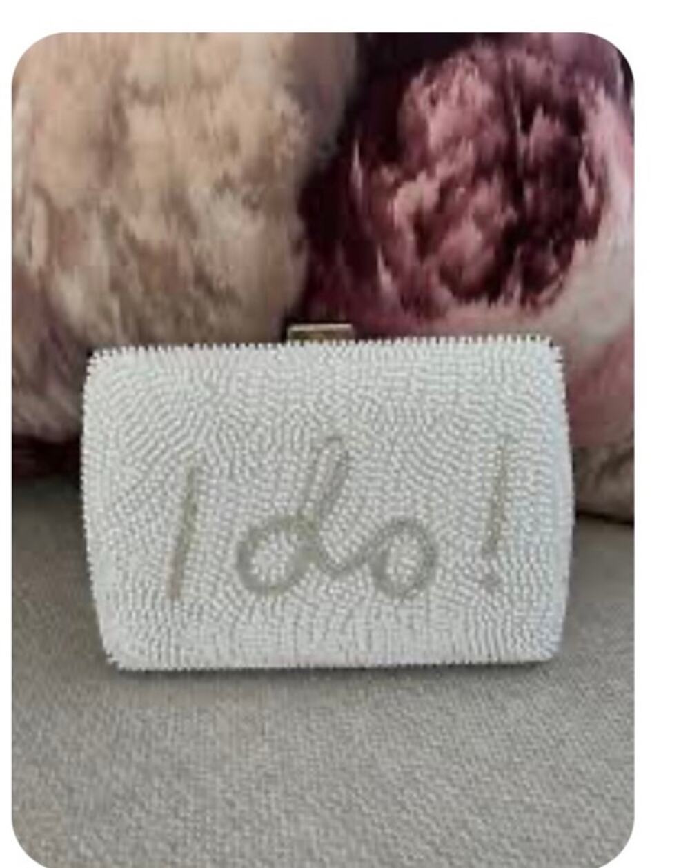 Beaded Bride Wedding Clutch I Do Purse White Little Purse
